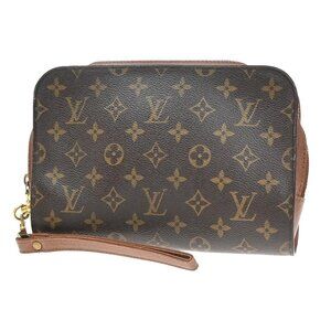 LOUIS VUITTON Orsay Clutch Hand Bag Monogram Leather Brown France M51790 68EF338